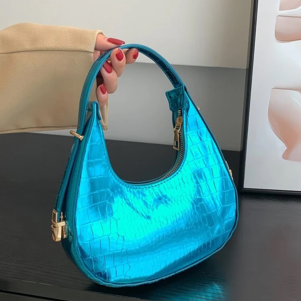 Mini Crocodile Embossed Hobo Bag